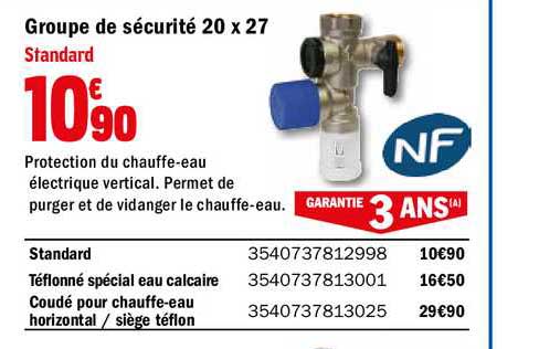 groupe de sécurité 20 x 27 nf