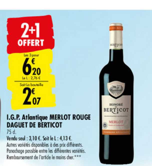 I.G.P. Atlantique Merlot Rouge Daguet De Berticot