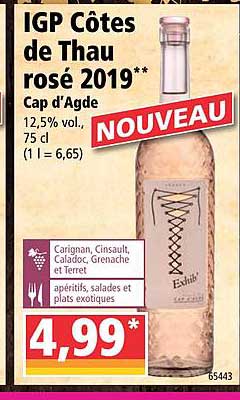 igp côtes de thau rosé 2019 cap d'agde