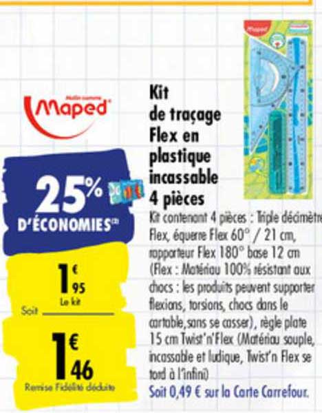 Kit De Traçage Flex En Plastique Incassable 4 Pièces