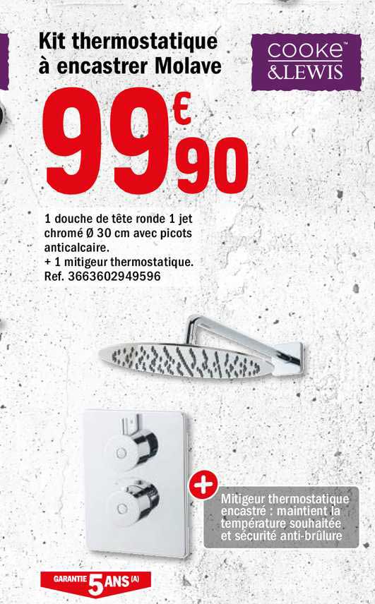 kit thermostatique à encastrer molave cooke&lewis