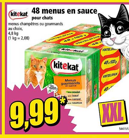 kitekat 48 menus en sauce pour chats