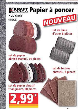 Kraft Werkzeuge papier à poncer