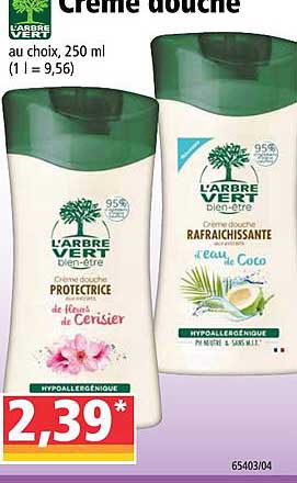 l'arbre vert crème douche