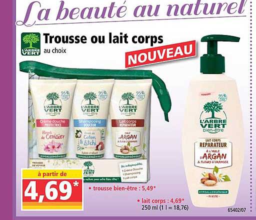 l'arbre vert trousse ou lait corps