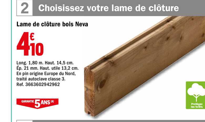 Lame De Clôture Bois Neva