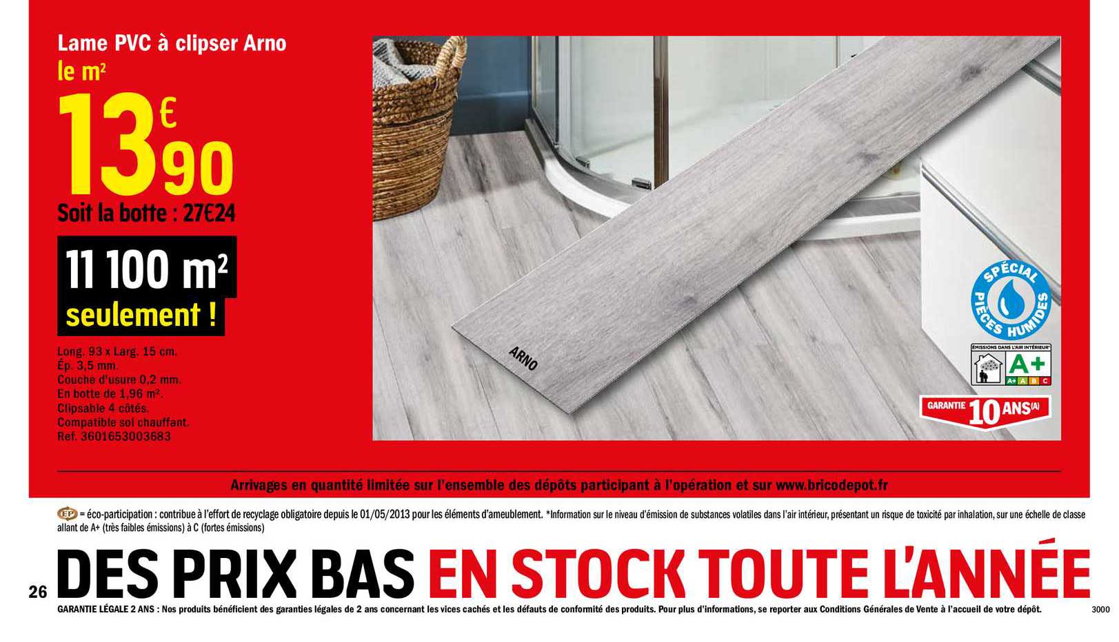 lame pvc à clipser arno