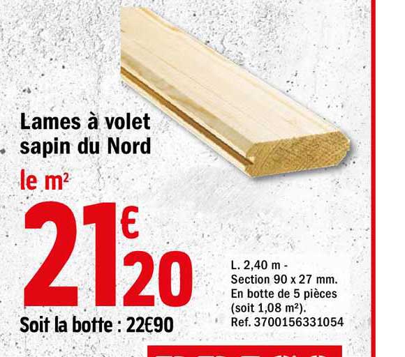 Lames à Volet Sapin Du Nord