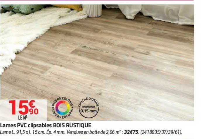 lames pvc clipsables bois rustique