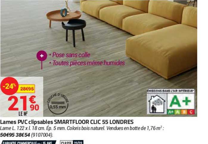 lames pvc clipsables smartfloor clic 55 londres