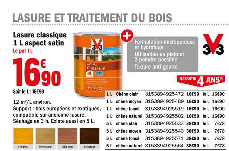 lasure classique 1 l aspect satin 3v3