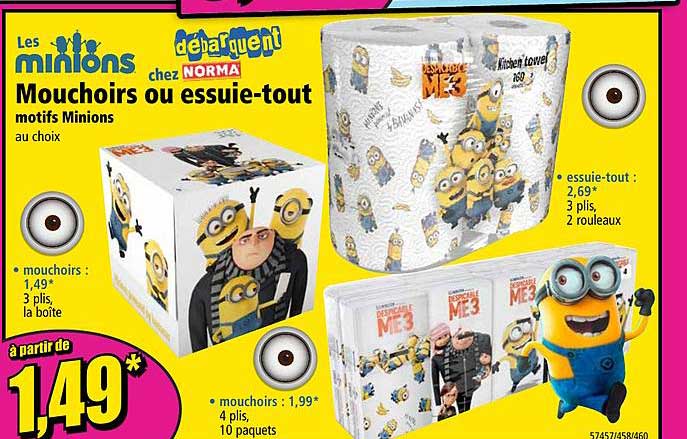 les minions mouchoirs ou essuie tout