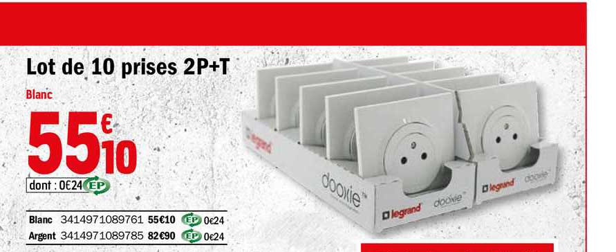 Lot De 10 Prises 2p+t Legrand