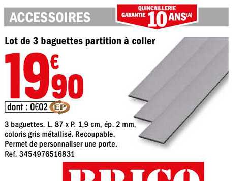 lot de 3 baguettes partition à coller