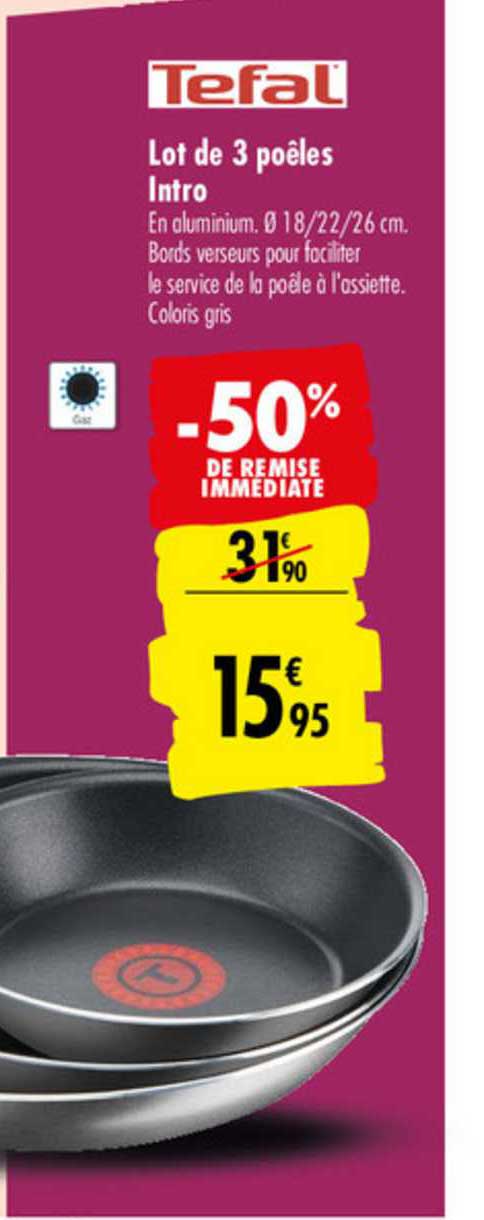 lot de 3 poêles intro