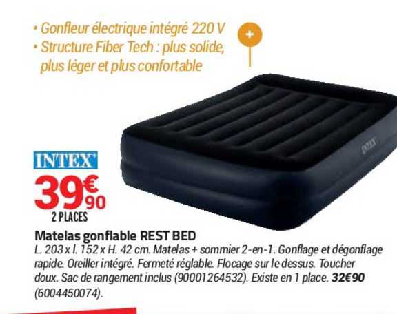 matelas gonflable rest bed intex