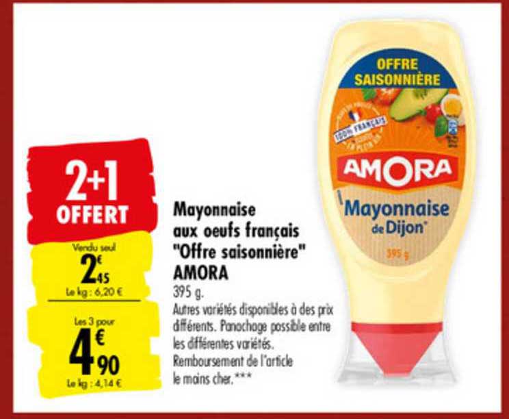 Mayonnaise Aux Oeufs Français "offre Saisonnière" Amora
