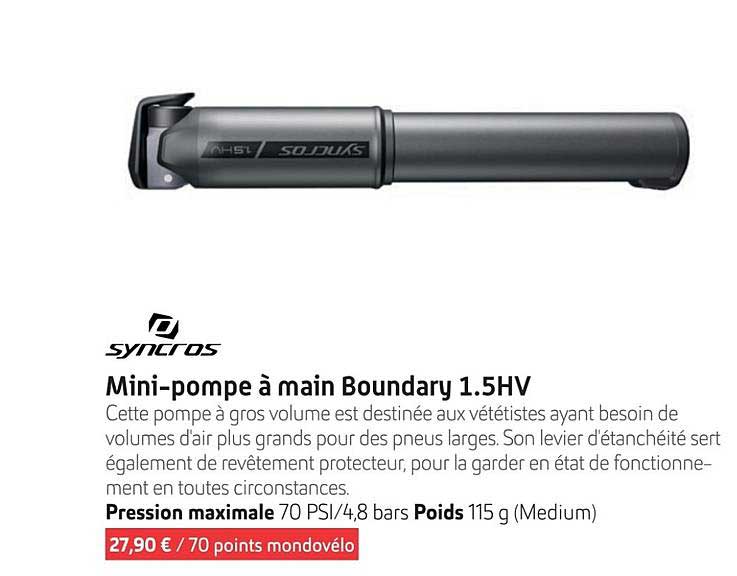 Mini-pompe à main Boundary 1.5HV