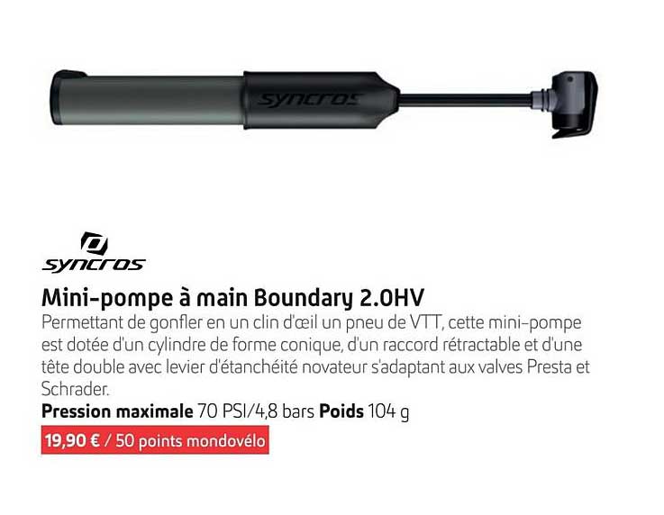 Mini-pompe à main EBoundary 2.0HV