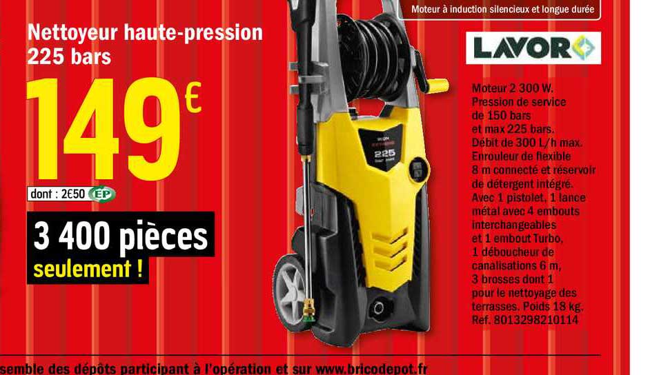 Nettoyeur Haute Pression 225 Bars Lavor