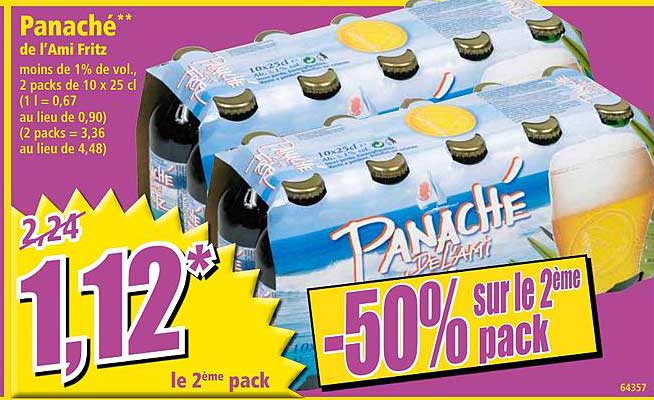 panaché de l'ami fritz -50% sur le 2ème pack