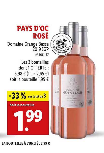 pays d'oc rosé domaine grange basse
