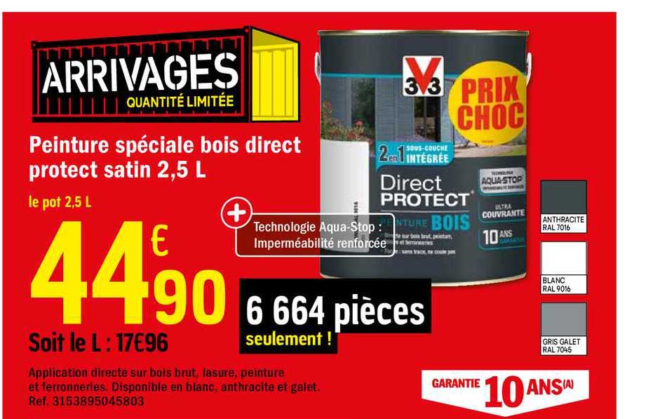 peinture spéciale bois direct protect satin 2.5 l 3v3