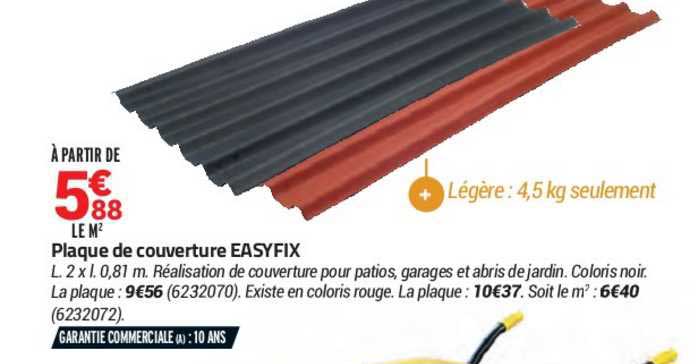 plaque de couverture easyfix