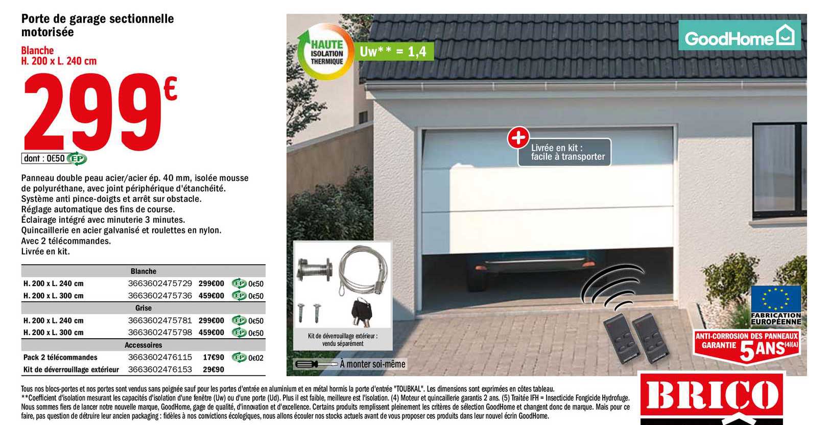Porte De Garage Sectionnelle Motorisée