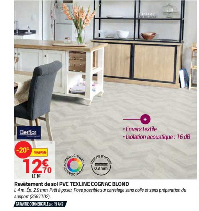 revêtement de sol pcv texline cognac blond