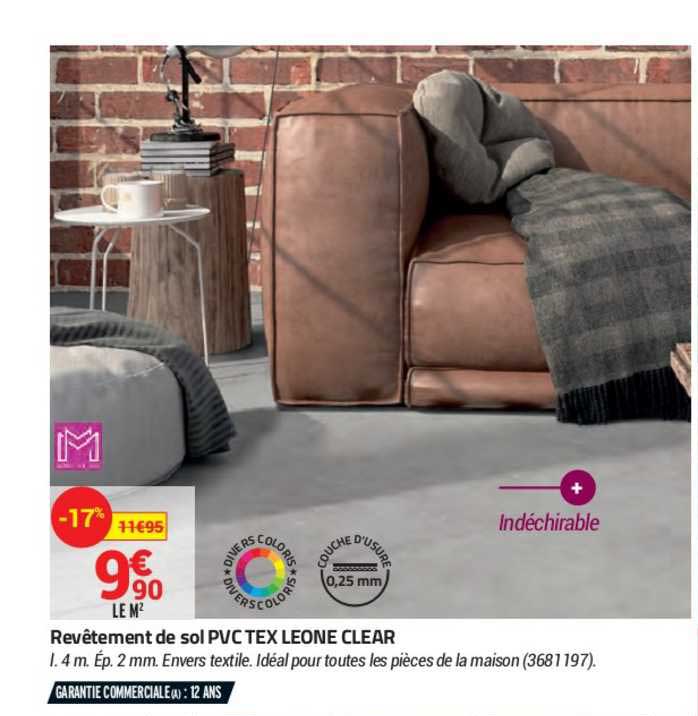 Revêtement De Sol Pvc Tex Leone Clear