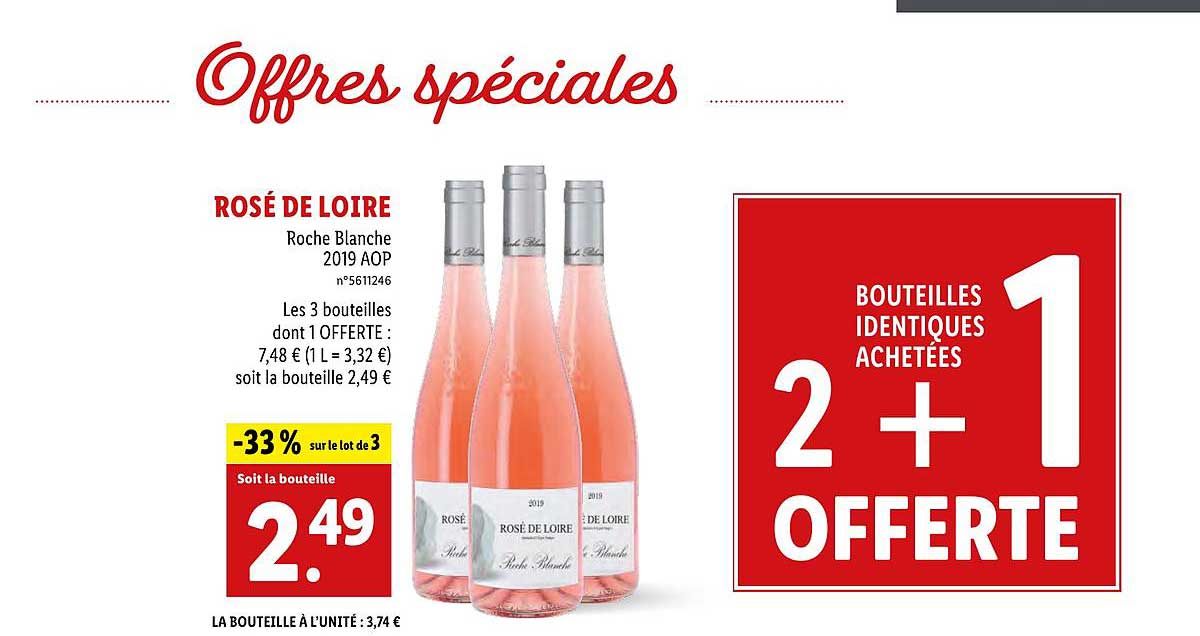 rosé de loire roche blanche 2+1 offerte