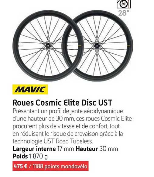 roues cosmic elite disc ust