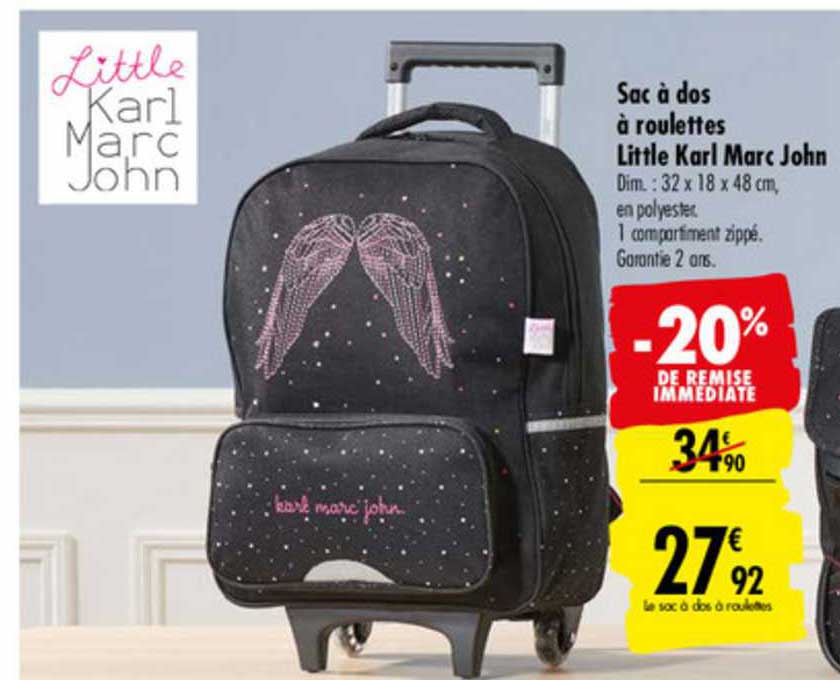 sac à dos à roulettes little karl marc john