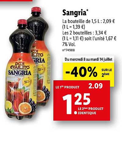 sangria don evaristo -40% sur le 2ème
