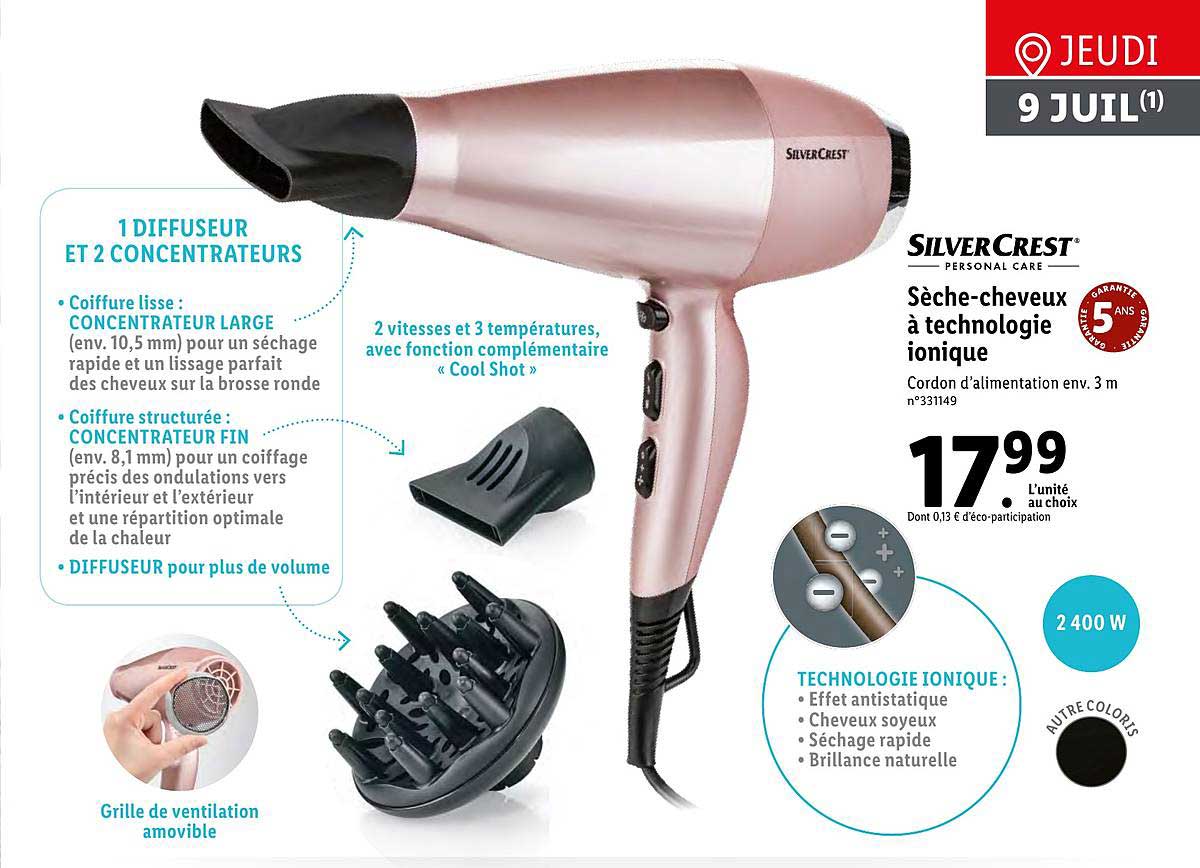 Sèche Cheveux à Technologie Ionique Silvercrest