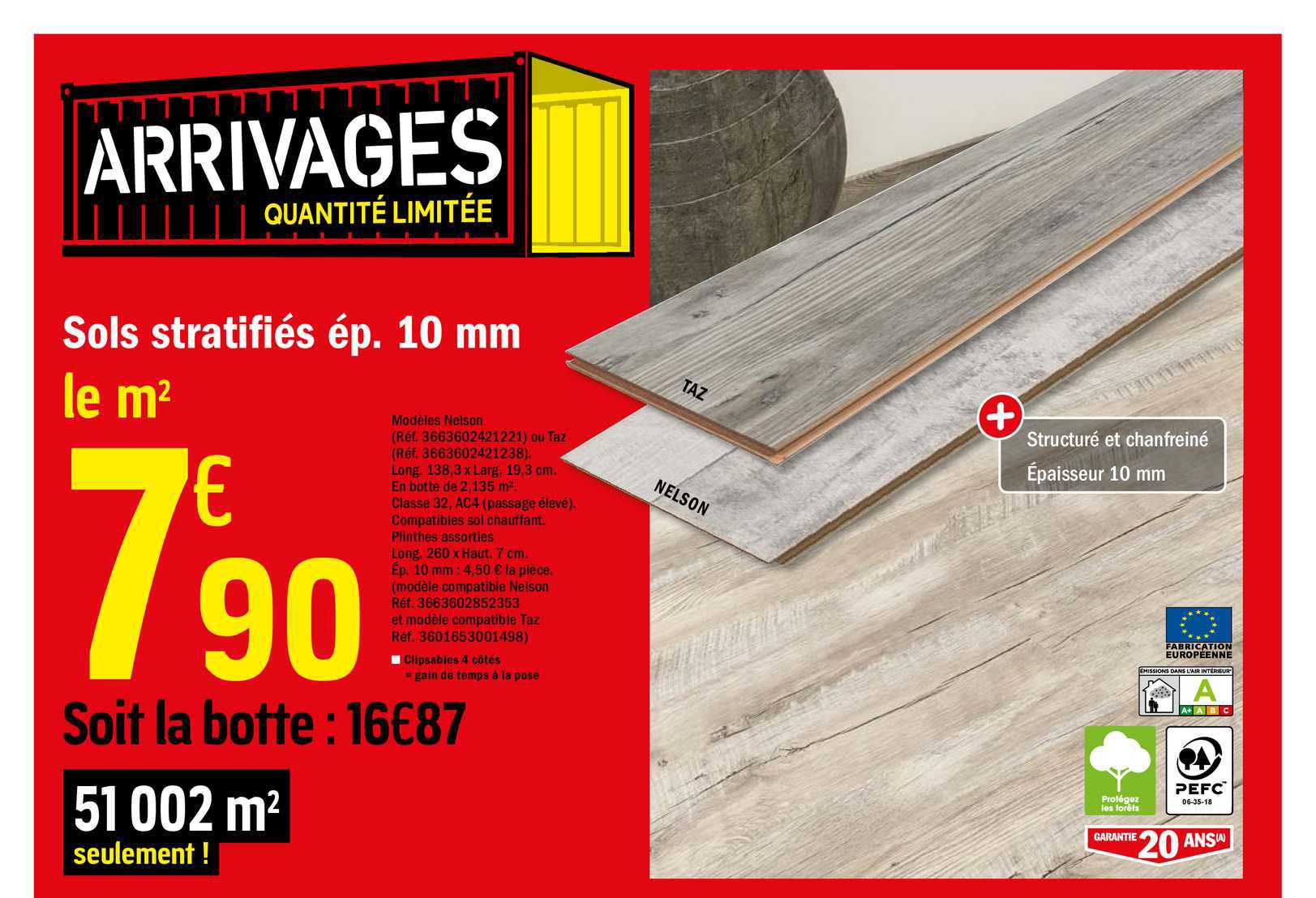 sols stratifiés ép. 10 mm