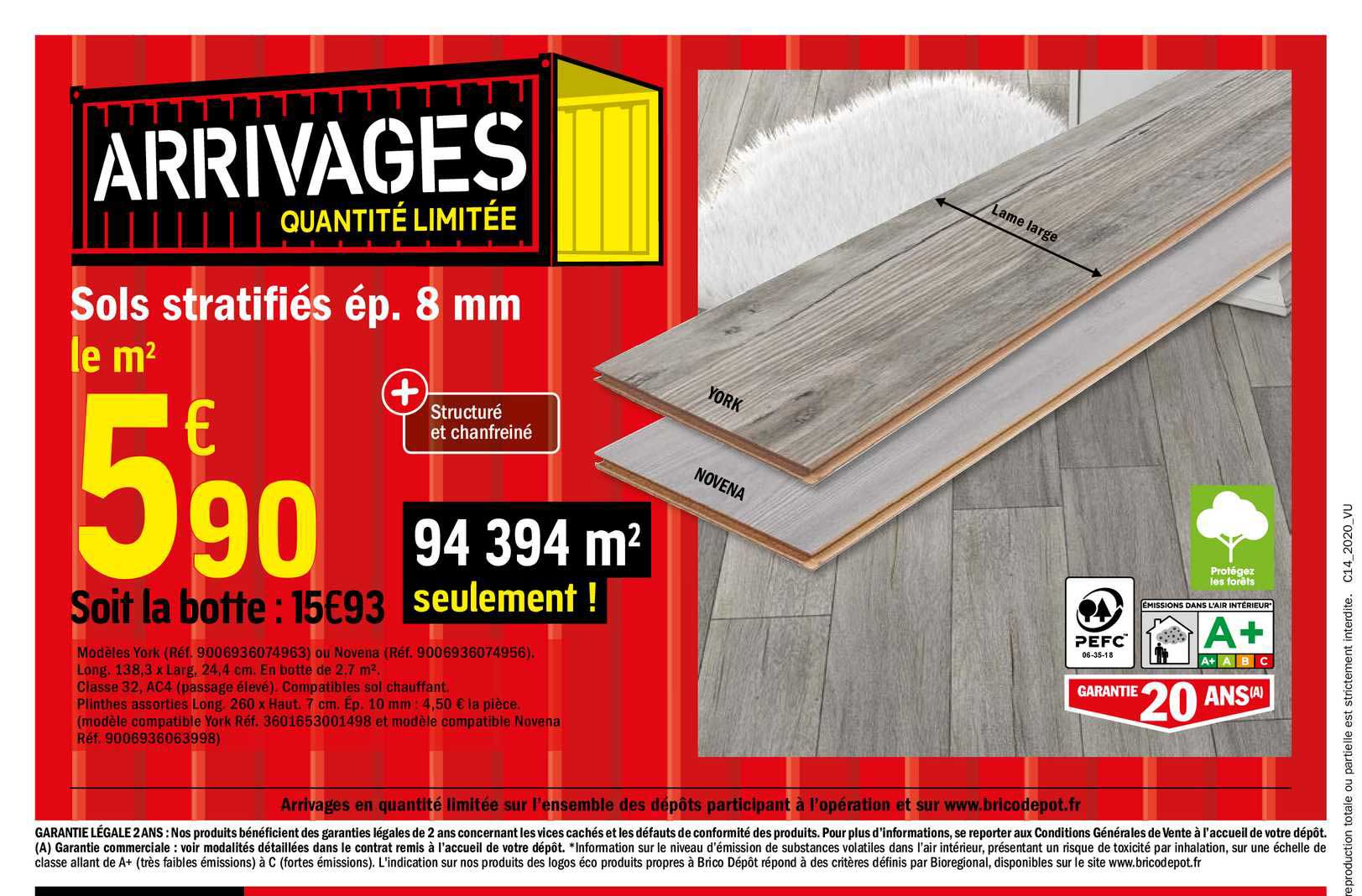 sols stratifiés ép. 8 mm