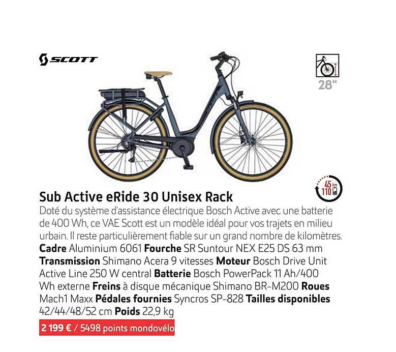 sub active eride 30 unisex rack