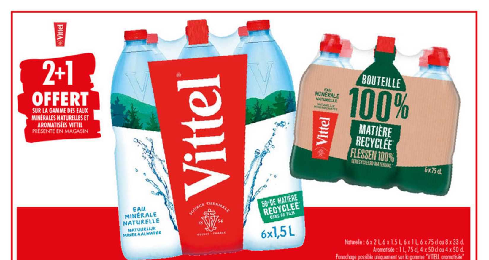 sur la gamme des eaux minérales naturelles et aromatisées vittel
