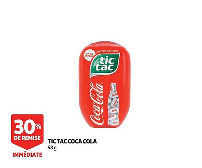 tic tac coca cola 30% de remise immédiate