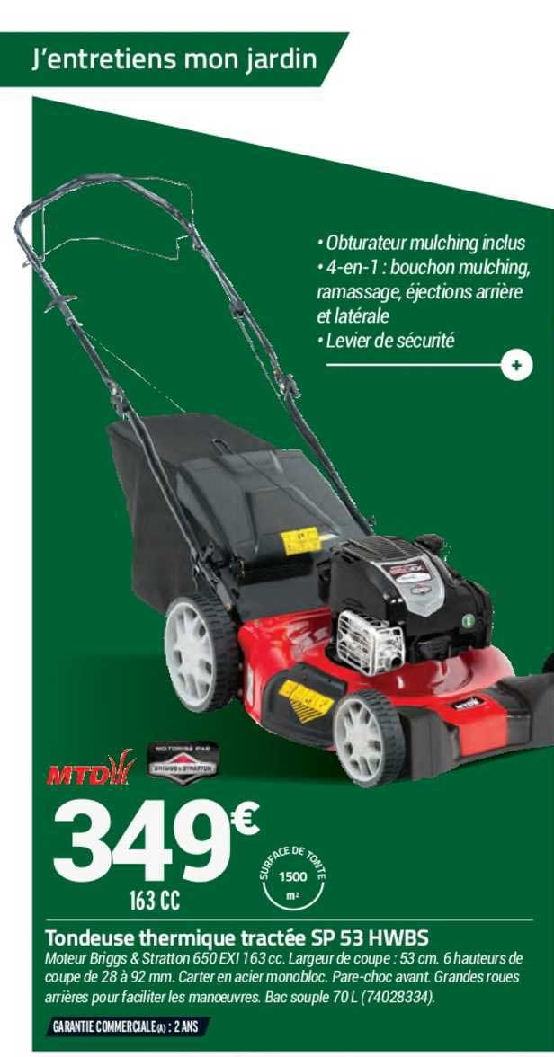 tondeuse thermique tractée sp 53 hwbs mtd