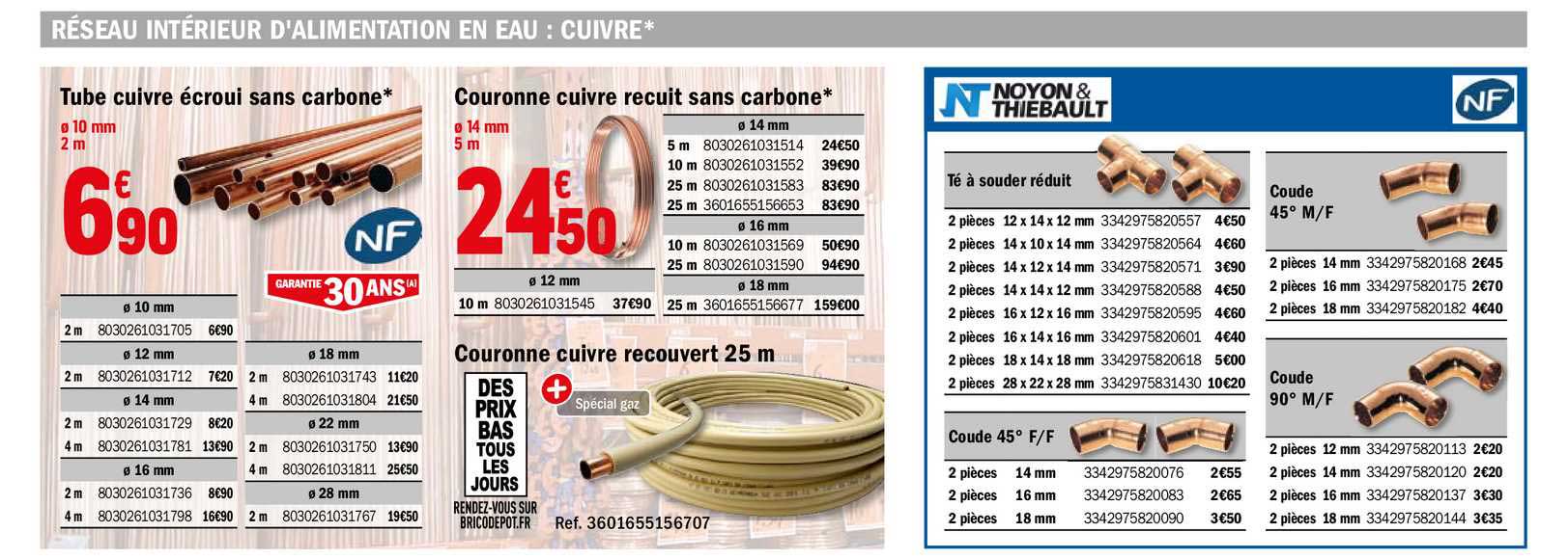 tube cuivre écroui sans carbone couronne cuivre recuit sans carbone