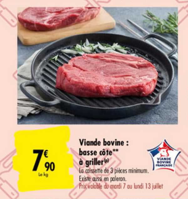 viande bovine : basse côte**à griller