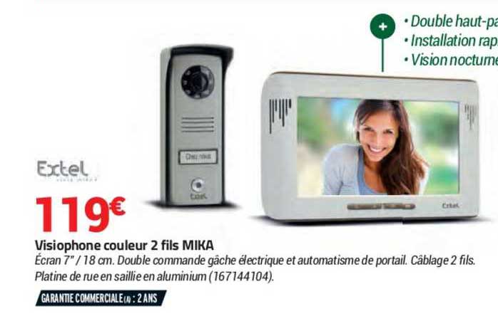 visiophone couleur 2 fils mika extel