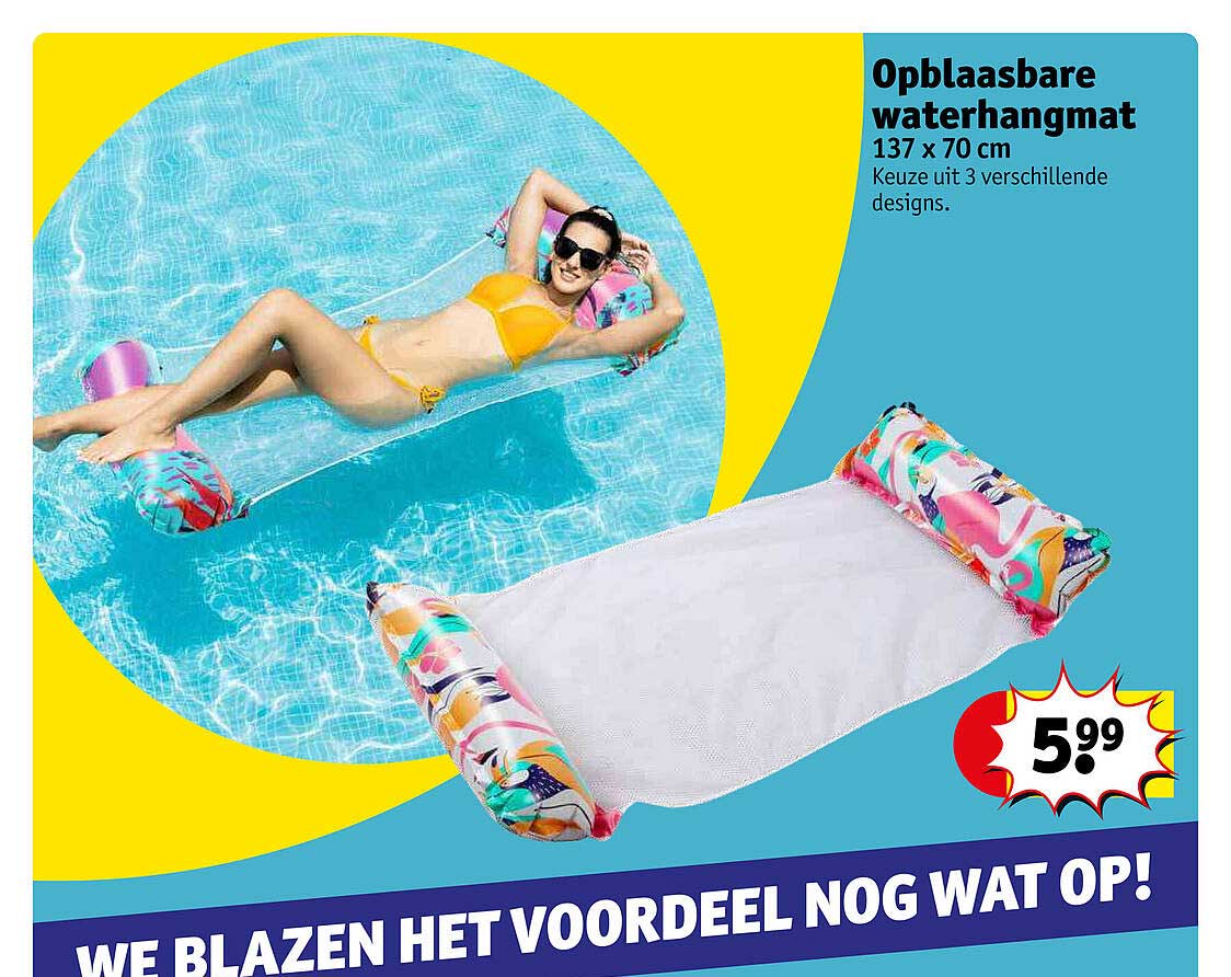 Opblaasbare Waterhangmat