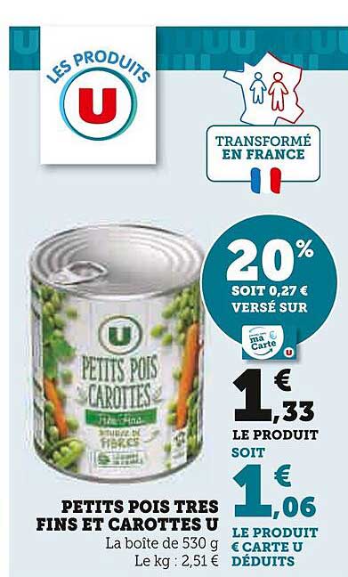 petits pois très fins et carottes u