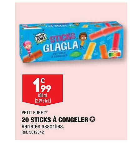 20 sticks à congeler petit furet
