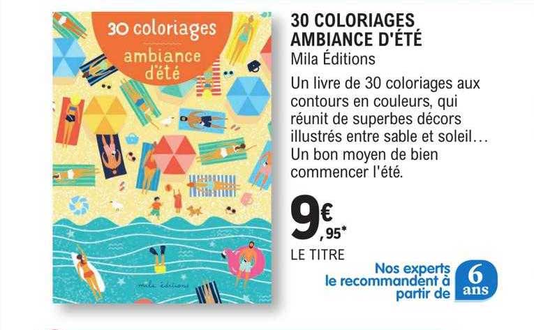 30 coloriages ambiance d'été - mila éditions