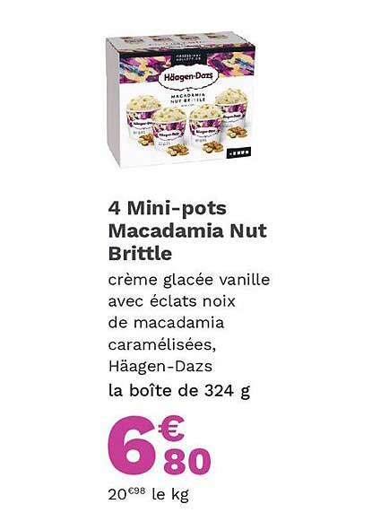 4 mini-pots macadamia nut brittle